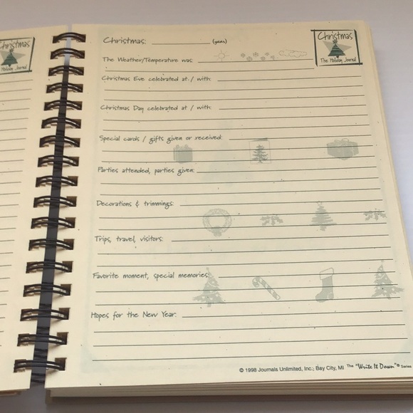 Vintage 1998 Christmas Journal 25 years of memories Simplebasic blank DIY rustic - Picture 8 of 15